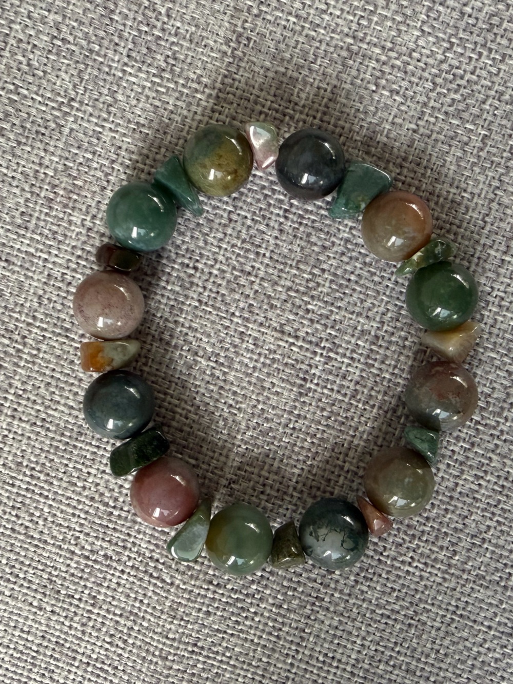 Artisan Multi-Color Gemstone Stretch Bracelet – Earth Tone Natural Stone